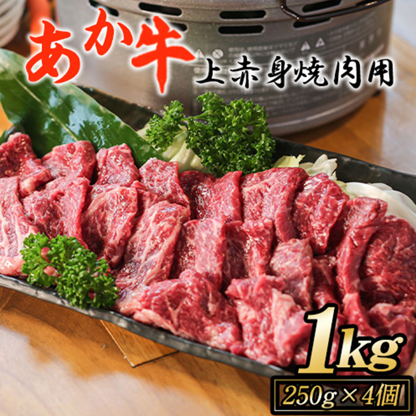 あか牛 上赤身焼肉用 1kg (250g×4個) 白水乃蔵《60日以内に出荷予定(土日祝除く)》 赤牛 焼肉 ---sms_fhakjakay4_60d_24_40000_1kg---