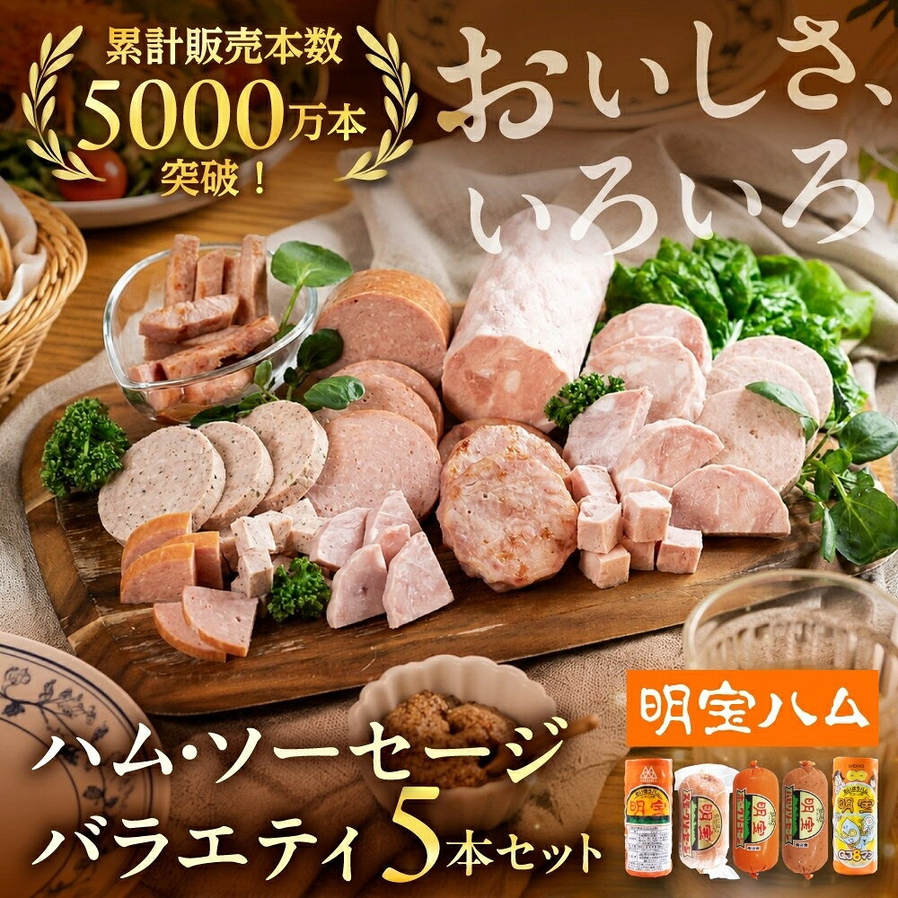 【ふるさと納税】 明宝ハム・ソーセージの5本詰合せ / 食品 精肉 肉加工品 加工品 セット 詰め合わせ 冷蔵 ステーキ ハムステーキ ギフト 岐阜県 手土産 お弁当 お中元 BBQ おかず おやつ ブランド 人気 おすすめ明宝 g0584 odori-g