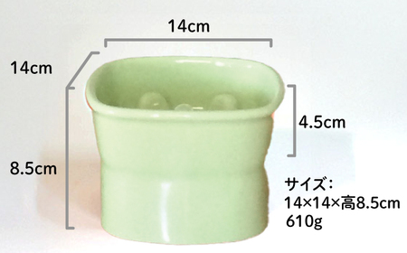 【美濃焼】 陶器製ペット用フードボウル 早食い防止 高台フードボウル 中 アップルグリーン pet110 瑞浪市 / ながしまプランニングオフィス エサ入れ 餌皿 犬 猫[AZBM026]