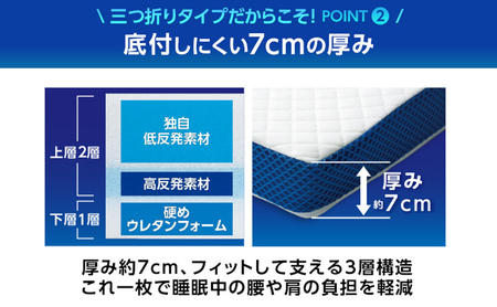 トゥルースリーパープレミアリッチ 三つ折りタイプ（セミダブル）寝具 マットレス 低反発