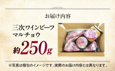 三次ワインビーフ マルチョウ 250g 三次市/三次ワインビーフ みーとのば[APAX004]