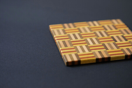 【箱根寄木細工 無垢四角コースター2枚セット 5積層】【 コースター 神奈川県 小田原市 】