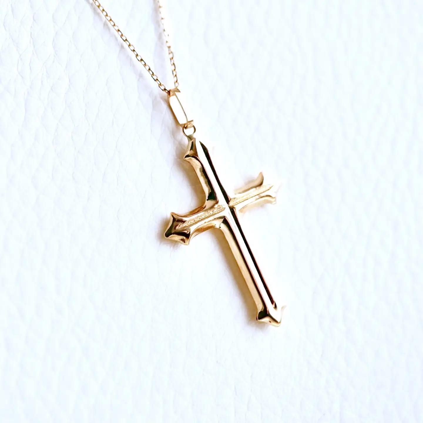 K18 18金 イエローゴールド 地金 クロス 十字架 ペンダント ネックレス 保証書付 CR-1 SWAD086