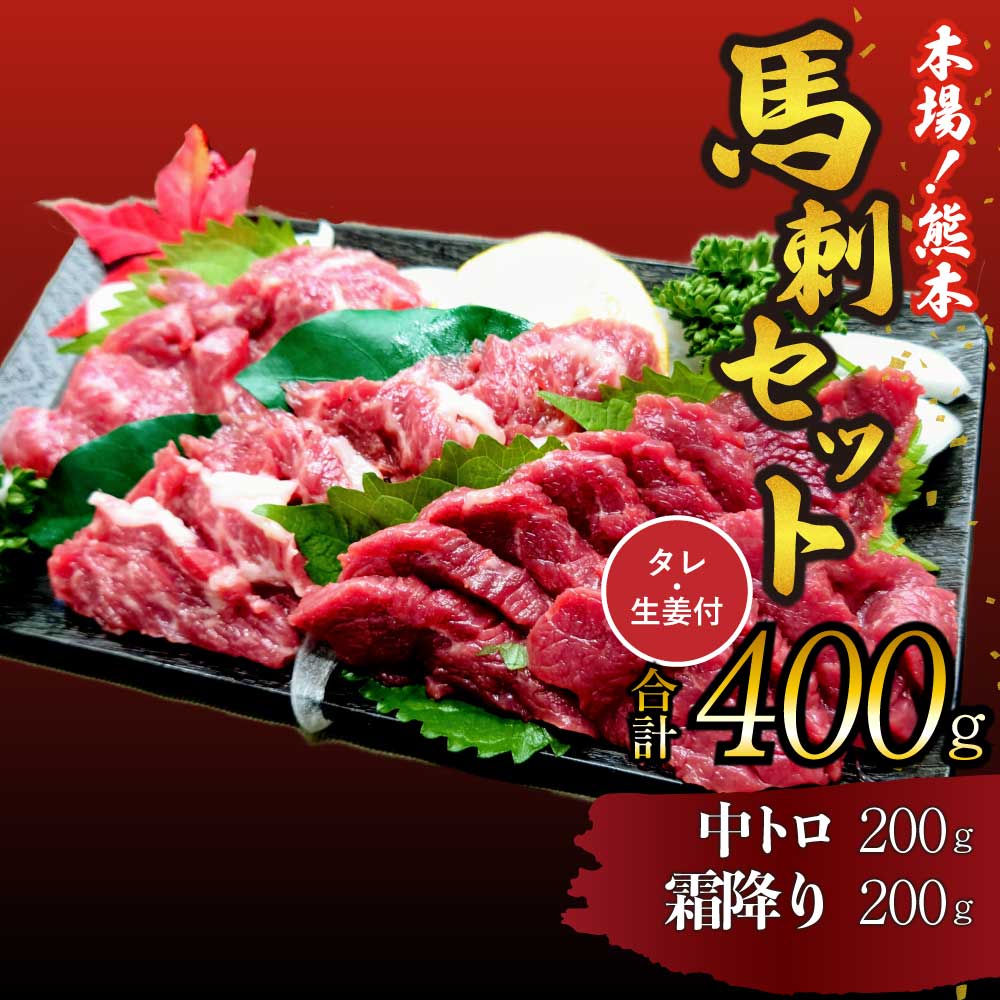 【ふるさと納税】 馬刺し セット 中トロ 霜降り 400g 詰合せ 馬肉 送料無料