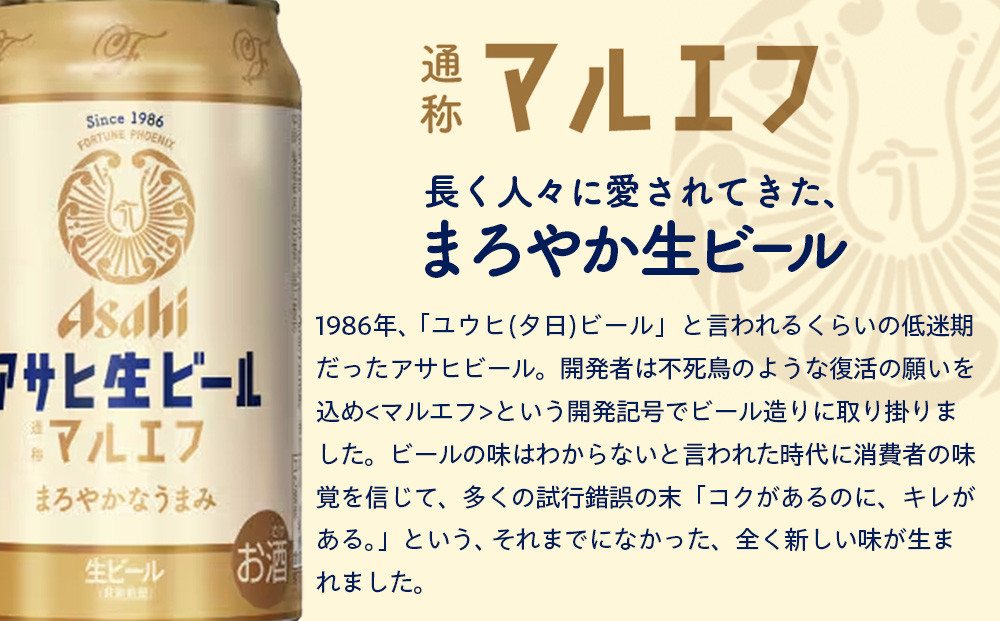 【定期便12回】ビール アサヒ 生ビール マルエフ 350ml 24本