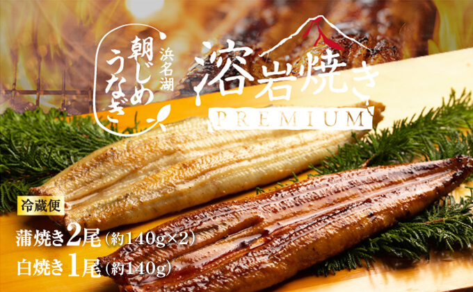 浜名湖産 朝じめ鰻 溶岩焼きコンビセット 約140g×3尾（蒲焼