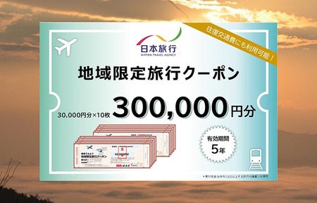 日本旅行 地域限定旅行クーポン300,000円分【有効期限は発行日から5年間】京都府 亀岡市 交通費利用可