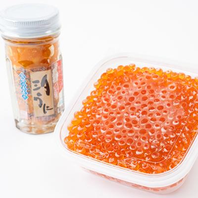 ふるさと納税 斜里町 いくら醤油漬け200gと汐うに瓶55g |  | 01