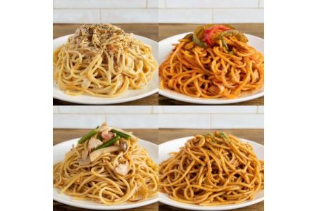 【浅草の焼きスパ専門店カルボ】冷凍スパゲッティ〈カルボ、ナポリ、ミート、ミカド〉4種セット_0132-001-T04