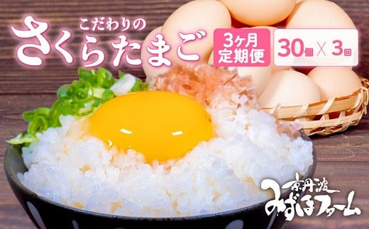 【2025年7月発送開始】【定期便】 京都 こだわり卵 さくらたまご 30個 × 3ヶ月 ( 卵 たまご 濃い 玉子 セット 玉子焼き 卵焼き 毎月 3か月 定期 3回 お届け 卵かけご飯 ゆで卵 鶏卵 卵黄 ) ※北海道・東北・沖縄・その他離島は配送不可 [019MF001R7]