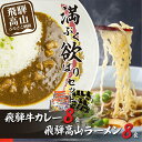 【ふるさと納税】飛騨牛カレー（160g×8袋）と飛騨高山ラーメン（2食入×4袋で8食）満腹欲ばりセット | 高山の味を満喫 飛騨牛 レトルト加工食品 カレー ラーメン セット ご当地カレー 人気 おすすめ 飛騨高山 ふるさと清見 DC012