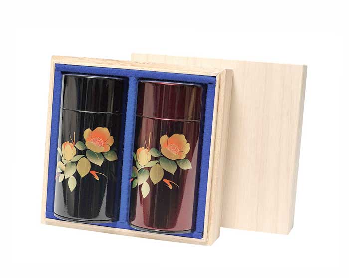 【ふるさと納税】市川製茶 伊豆のお土産 本金蒔絵(椿)と特撰ぐり茶2本セット