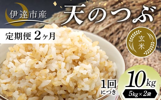 
            ＜定期便2ヶ月＞令和7年産米 伊達市産 天のつぶ 玄米 10kg 訳あり ご飯 ごはん ライス 伊達市 F21C-395
          