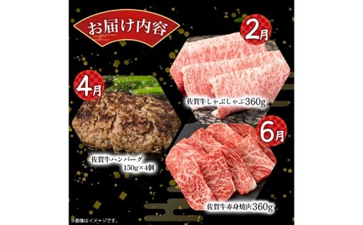 T31x1 佐賀牛 厳選！6回定期便 偶数月コース 【2月・4月・6月・8月・10月・12月発送】 佐賀牛 ブランド牛 国産牛 牛肉 肉 赤身 赤身肉 佐賀県 太良町