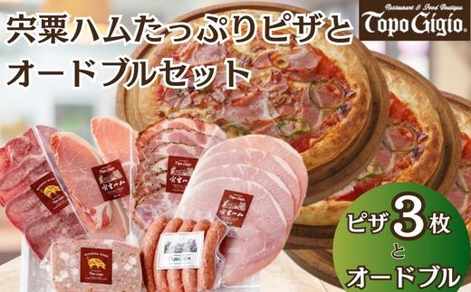 
J19　宍粟ハムたっぷりピザとオードブルセット
