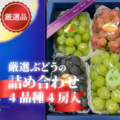 【きよとうファーム】【厳選品】ぶどう4品種 4房入 リズムボックス(岡山県産)【配送不可地域：離島】