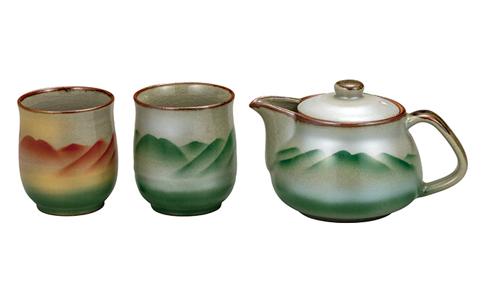 九谷焼　 くつろぎ揃　連山　（網付）　a03 