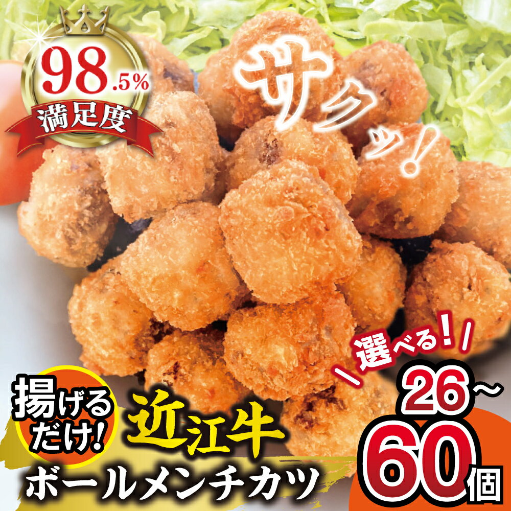 【ふるさと納税】近江牛ボールメンチカツ 選べる / 26個 / 40個 / 60個 国産 牛肉 近江牛 メンチカツ キッチンパル 冷凍