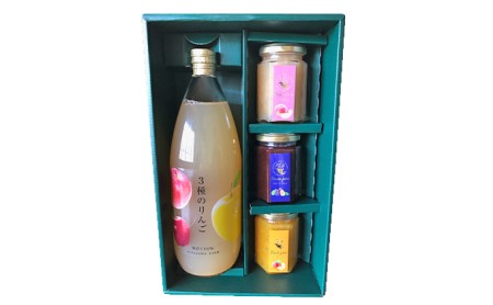 みやざわ農園　3種類のジャムと無添加3種のりんごジュースセット（3種のりんご1本）