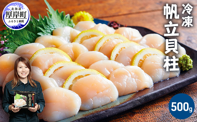 【緊急支援品】【中国禁輸施策応援品】北海道産 冷凍 帆立貝柱 500g (18玉前後) ホタテ ほたて 玉冷 魚貝類 