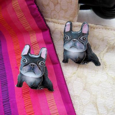 ふるさと納税 京都市 【ヒロミ・アート】フレンチブルドッグブローチ(黒) |  | 01