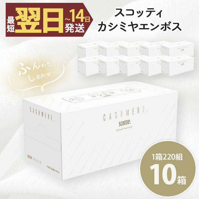 【ふるさと納税】スコッティカシミヤエンボス (10箱) ティッシュ ボックスティッシュ スコッティ カシミヤ 10箱 ロングセラー プレミアム ティシュー 大容量 長持ち 日用品 保湿 人気 日本製 【fc-AS003】【日本製紙クレシア株式会社】