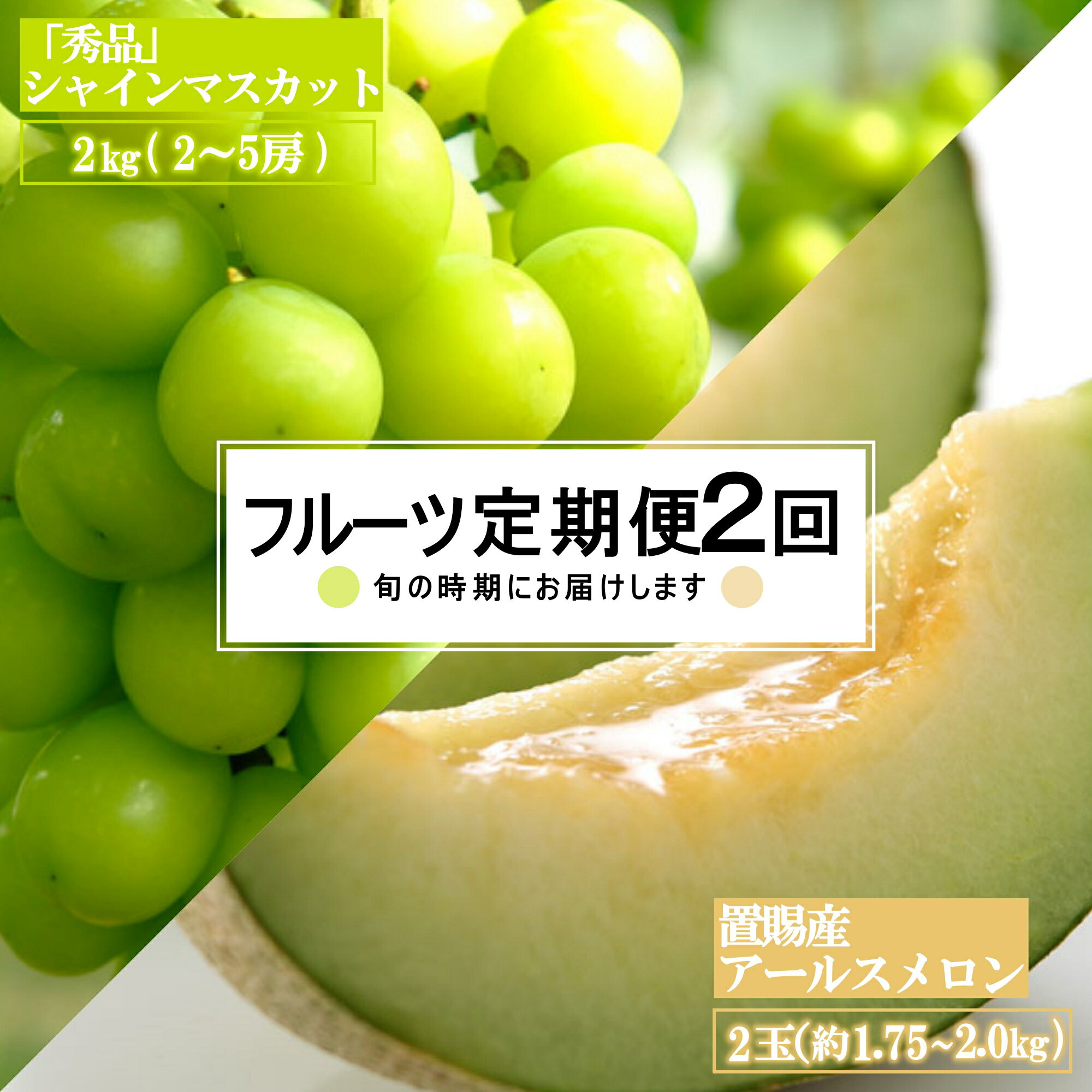 【ふるさと納税】【2026年発送】【定期便2回】山形旬の果物2選（メロン/シャインマスカット）_H182(R8)