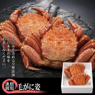 ふるさと納税 紋別市 【北海道産】毛がに姿 2尾計約1.0kg　【無添加】 |かに 毛がに 高品質