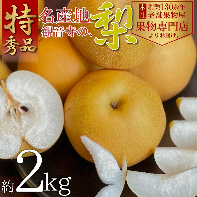 【ふるさと納税】【2026年先行予約】特秀品！観音寺の梨（豊水・南水）約2kg 果物 フルーツ デザート おやつ 食後 国産 日本産 産地直送 みずみずしい シャキシャキ 　お届け：2026年8月中旬～9月下旬