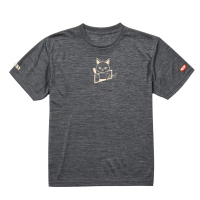 JTTA公認　卓球ユニフォーム【男女兼用(ドライ):XLサイズ】ねこ　チャコール【1514480】