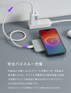 SMARTCOBY SLIM 5K(ブラック)| モバイルバッテリー 5000mAh ワイヤレス充電 Qi2対応 MagSafe対応スマホ対応 [薄さ8.7mm] 軽量 小型 薄型 USB-C 15W