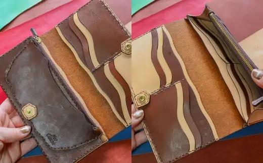 【neoclassic】 牛本革 ロングウォレット （Dark Brown） 牛革 本革 レザー 姫路レザー 財布 長財布 ウォレット ハンドメイド スリムデザイン 北海道 小樽市