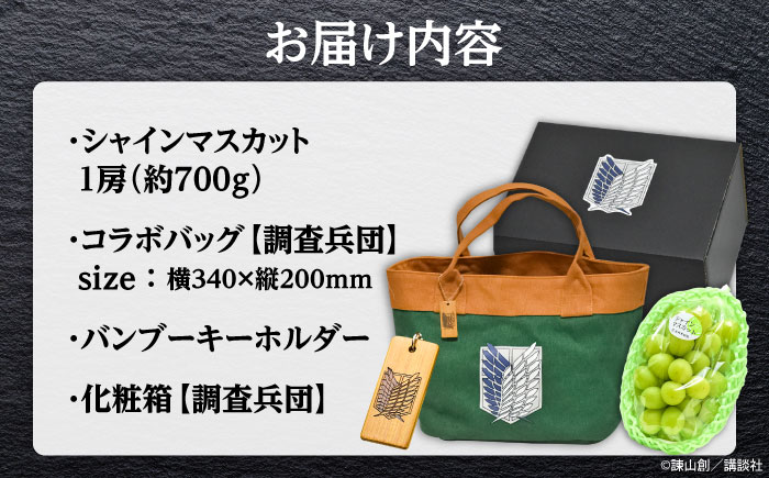 【先行予約・25年8月以降発送】進撃のシャインマスカット 1房 約700g ハンドバッグ付（調査兵団）日田市 / 松岡果樹園 [AREJ003]