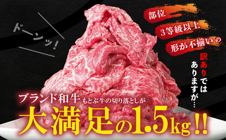 期間限定　もとぶ牧場　訳あり　もとぶ牛切り落とし　1.5kg（500g×3P） 切落し すき焼き 煮込み カレー 沖縄 オススメ おすすめ 人気 ブランド 和牛 県産和牛 黒毛和牛 牛肉 牛 小分け 