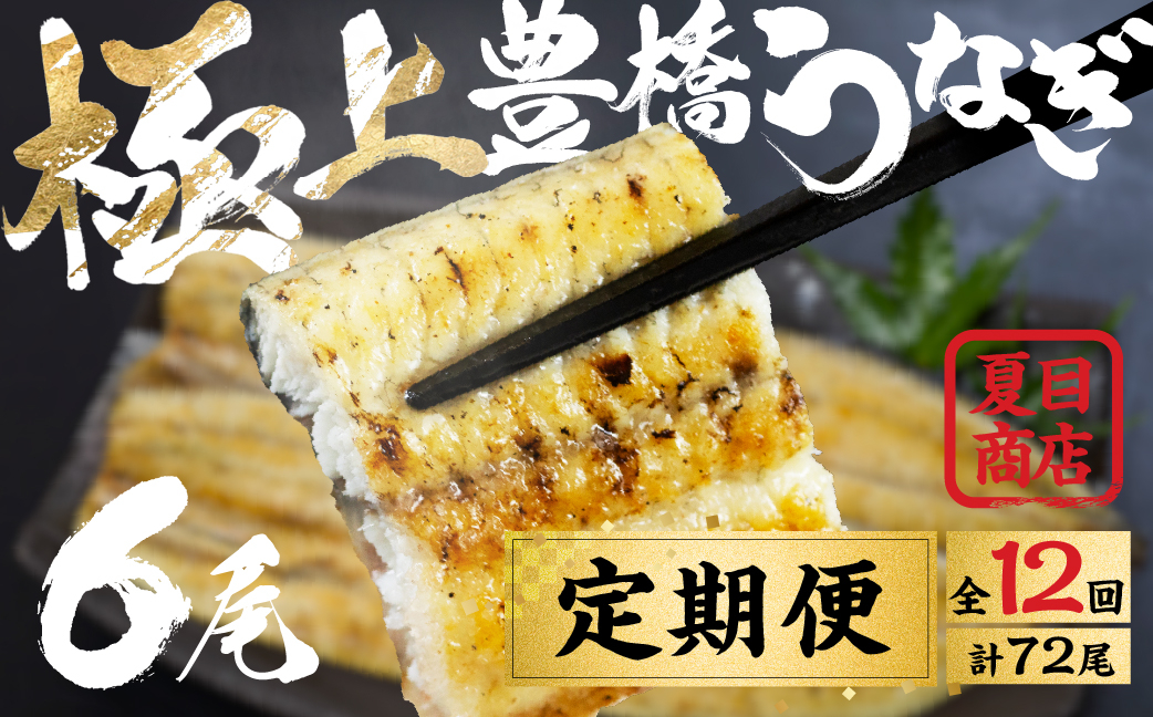 
                  豊橋うなぎ 白焼 6尾 定期便 12回お届け 夏目商店 蒲焼 国産 国産うなぎ 蒲焼 長焼 ウナギ
                