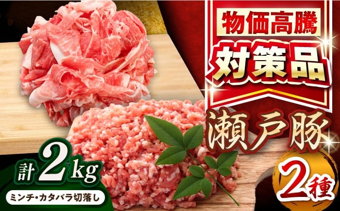 
            【選べる発送月】  瀬戸豚 豚肉 2種 セット ( ミンチ ＋ カタバラ切り落とし )  計2kg / 豚肉 小分け ミンチ 切り落とし バラ肉 豚ミンチ 豚肉セット 小分け 豚 / 瀬戸市 / 関屋精肉店 [BBBQ151]
          