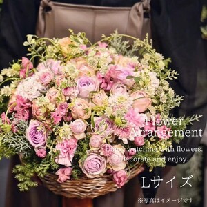 フラワーアレンジメント Lサイズ 花 花束 ブーケ アレンジ プレゼント 贈り物 花のある生活ドライフラワー 生花 お祝い 記念日　株式会社KACHA 45-010