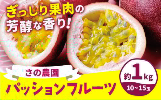パッションフルーツ 約 1kg 10-15玉 フルーツ 果物 さの農園《8月上旬-9月中旬頃出荷》岡山県産 トロピカル おやつ デザート 青果 岡山県 矢掛町