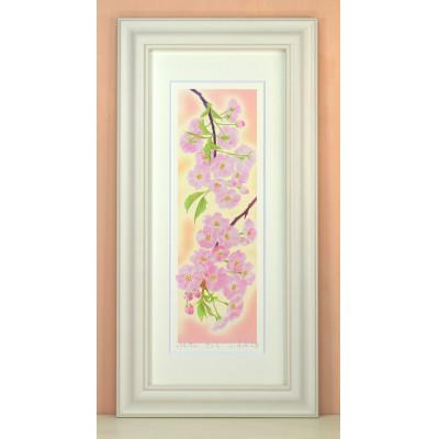 ふるさと納税 川口市 栗乃木ハルミ版画額装品「さくら」