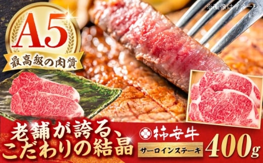 【2025年11月発送】最高級A5等級 三重県産 黒毛和牛 柿安牛 サーロインステーキ 400g / 国産牛 ブランド牛 牛肉 冷蔵 / 亀山市 / 柿安本店 [AMBW018-11]
