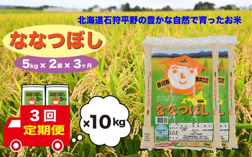 【定期便3回】北海道奈井江町　ななつぼし　10kg