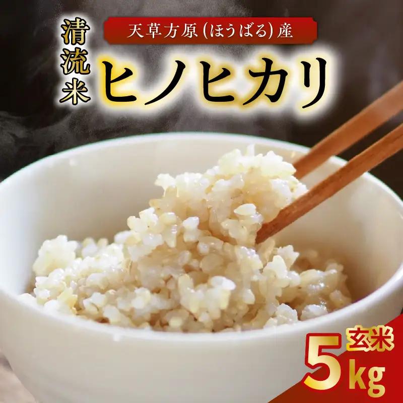 S150-004_天草方原（ほうばる）産　清流米　ヒノヒカリ　玄米5kg【先行受付】