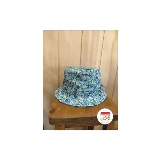 AO028【warmheart】モスグリーン×リバティのバケットハット/帽子(59.5cm)