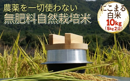 米 自然栽培米 にこまる 白米 10kg（5kg×2袋）  米 京都丹波産米 無農薬米栽培 厳選品種米