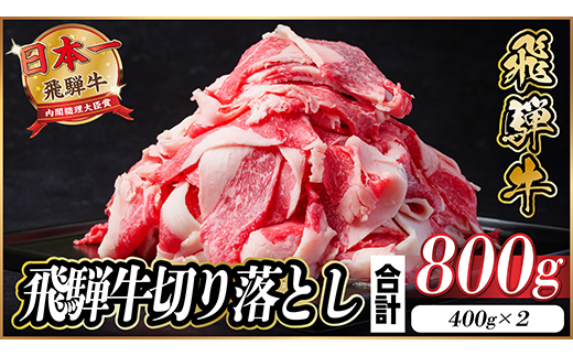飛騨牛 切り落とし 約800g(約400g×2パック)【冷蔵便】A4～A5等級 黒毛和牛 小分け【配送不可地域：離島】