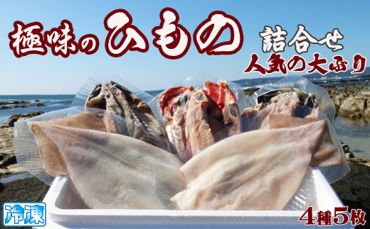 【極味のひもの】特選！人気ひもの詰合せ 大ぶり３種＋いか一夜干し２枚　[0013-0048]