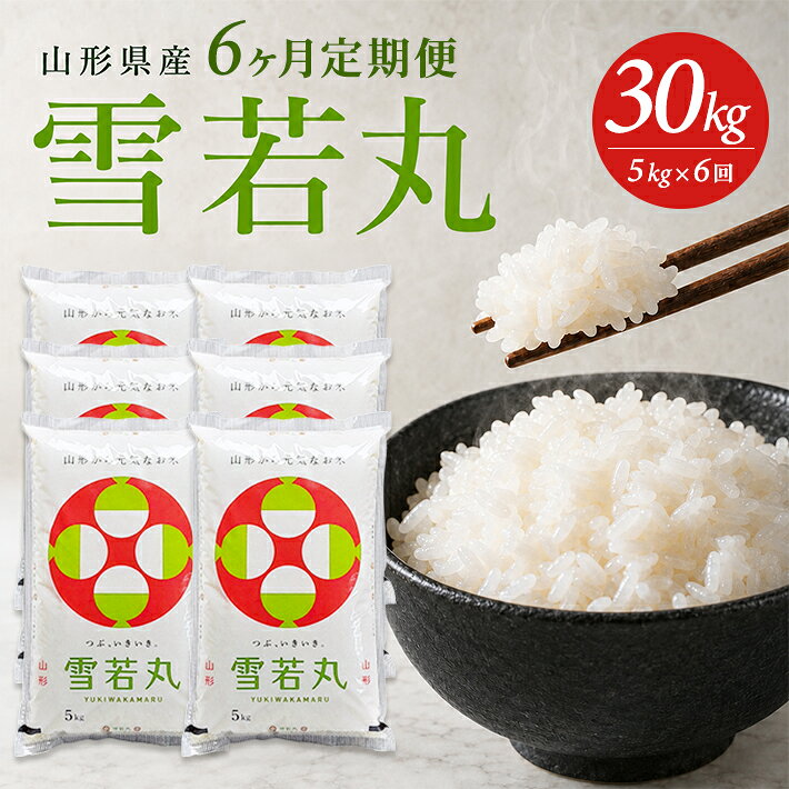 【ふるさと納税】≪新米予約≫ ≪6ヶ月定期便≫ 雪若丸 5kg×6ヶ月連続 計30kg 山形県産 ご希望期間の毎月下旬頃お届け 東北 遊佐町 米 お米 精米 白米 ごはん ご飯 セット 連続定期便 ブランド米