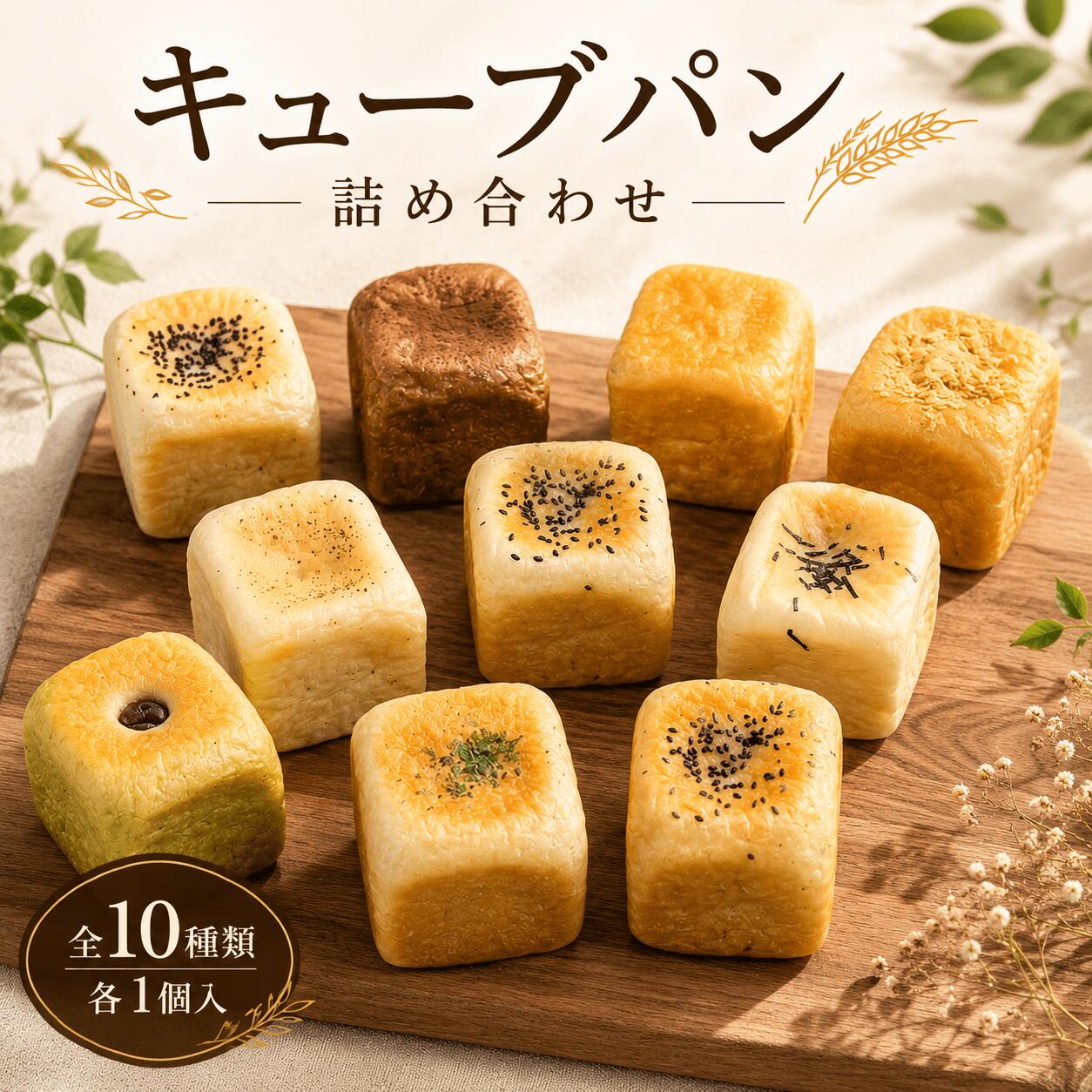 【ふるさと納税】 キューブ パン 詰め合わせ 10個 パンセット 惣菜パン 菓子パン 食パン 食ぱん ぱん bread 牛タン カレー トリュフ 塩バター ベーコン チーズ あんパン チョコパン ギフト 菓子 お菓子 おやつ 朝食 昼食 かわいい 神奈川 海老名