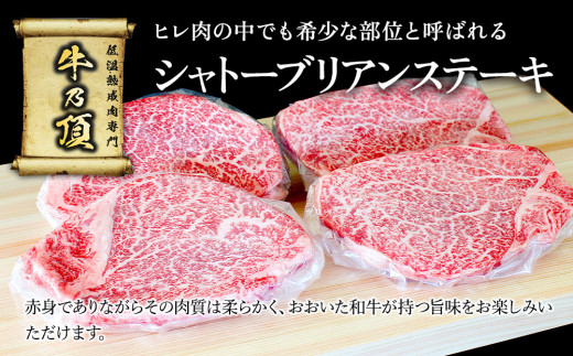 おおいた和牛シャトーブリアンステーキ約100g×4枚 牛肉 和牛 豊後牛 赤身肉 焼き肉 焼肉 ステーキ肉 大分県産 九州産 津久見市 熨斗対応