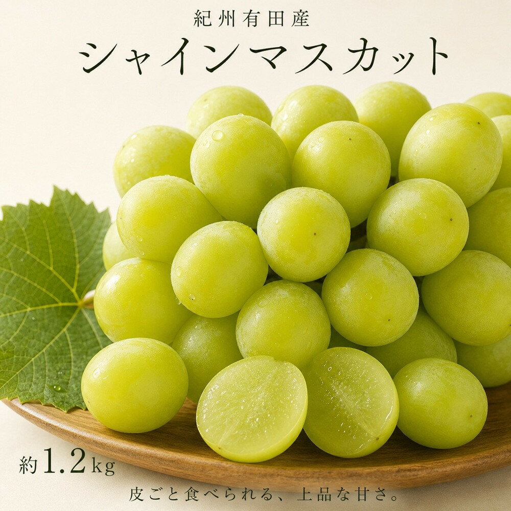 【ふるさと納税】紀州有田産シャインマスカット　約1.2kg【先行予約】【2026年8月下旬以降発送予定】 | ぶどう ブドウ 葡萄 フルーツ 果物 くだもの ギフト そのまま食べられる　お取り寄せ　グルメ 皮のまま 送料無料 高級